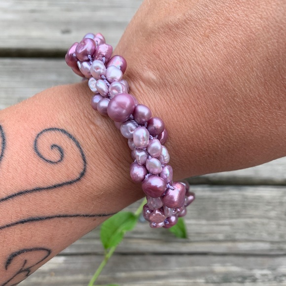 Purple twist pearl bracelet - Picture 4 of 6